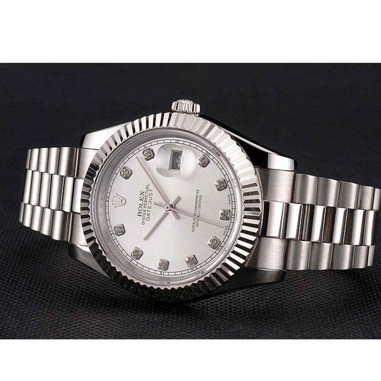 Rolex aaa copy Case Steel And Swiss Dial Rolex Stainless Silver Datejust Bracelet 0805